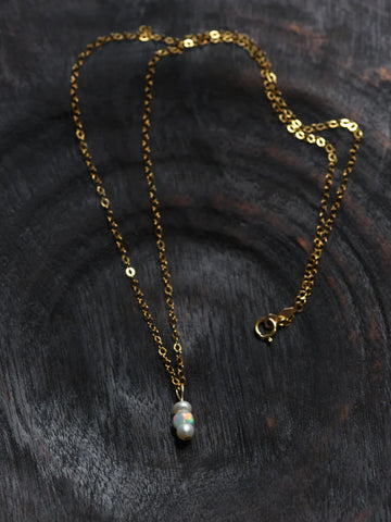 14k Gf Pearl Opal Necklace