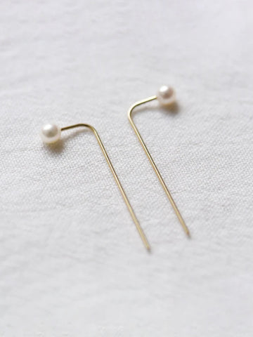 14k Gf Pearl Threader Long Post