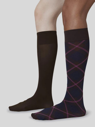 2-pack Franka Check & Solid Knee-Highs
