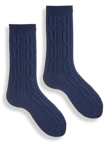 Cable Wool Cashmere Socks