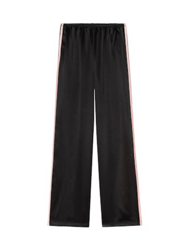 The Silk Stripe Pant - Jet/Blossom