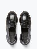 Elba Penny Loafer - Black Spazzolato