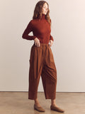 Front Pleated Drawstring Pants