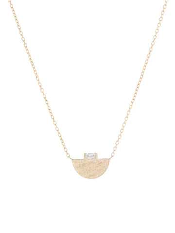 Half Moon Signet Necklace (Engraved)