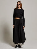 Kate Poplin Skirt Black