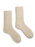 Cable Wool Cashmere Socks