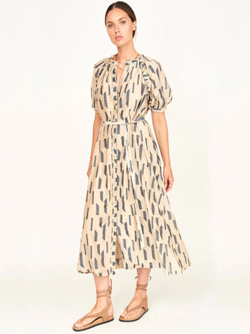 Somerset Dress - Parchment Rainfall