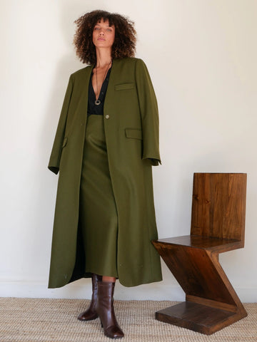 Long Collarless Coat