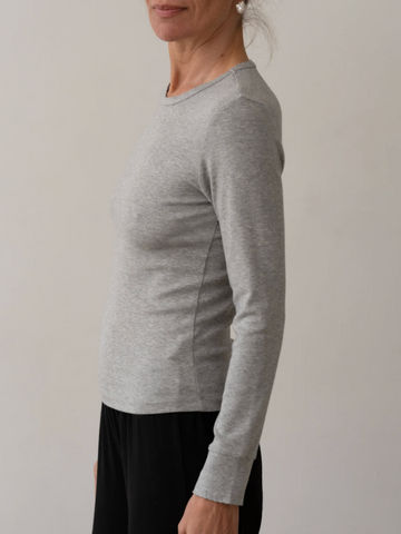 Baby Rib Scallop Long Sleeve