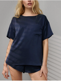 Washable Silk Tee Shorts Set