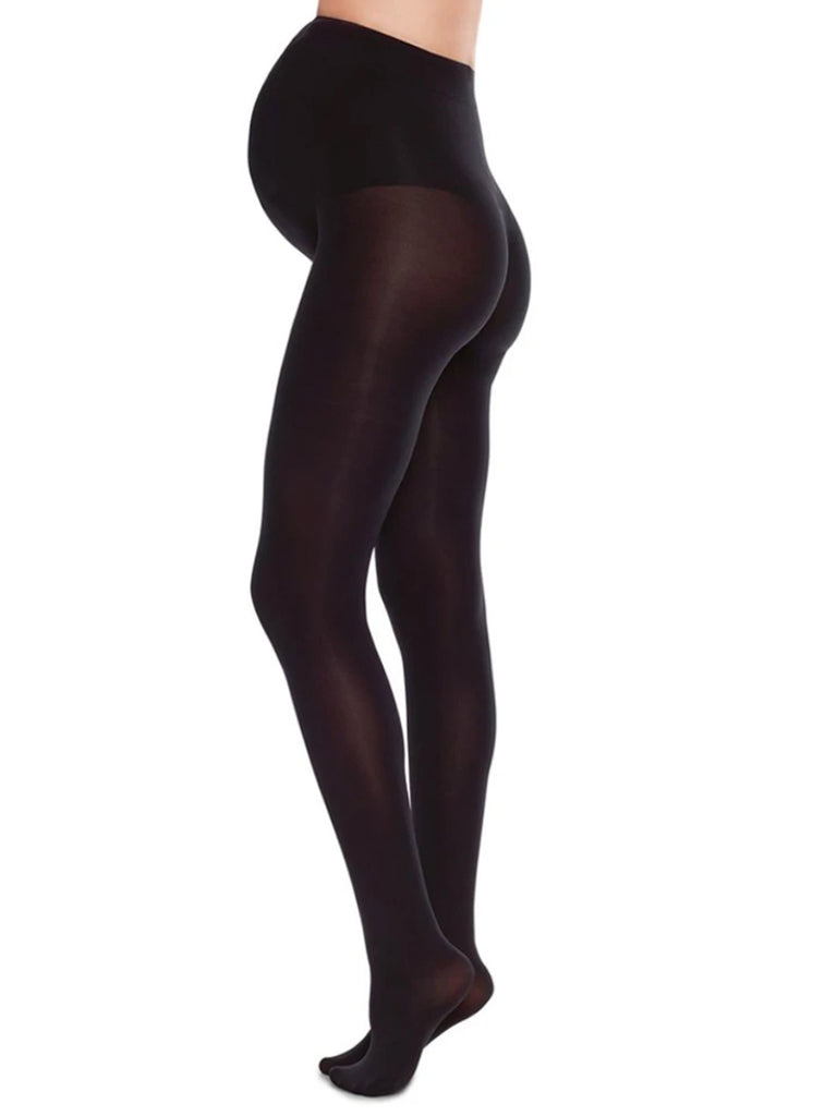 Premium, 60 denier tights for expectant mother. Knitted in 3D using NILIT® Ecocare Recycled Yarn. Provides soft support for an expanding belly while gently covering it. Also provides leg support.